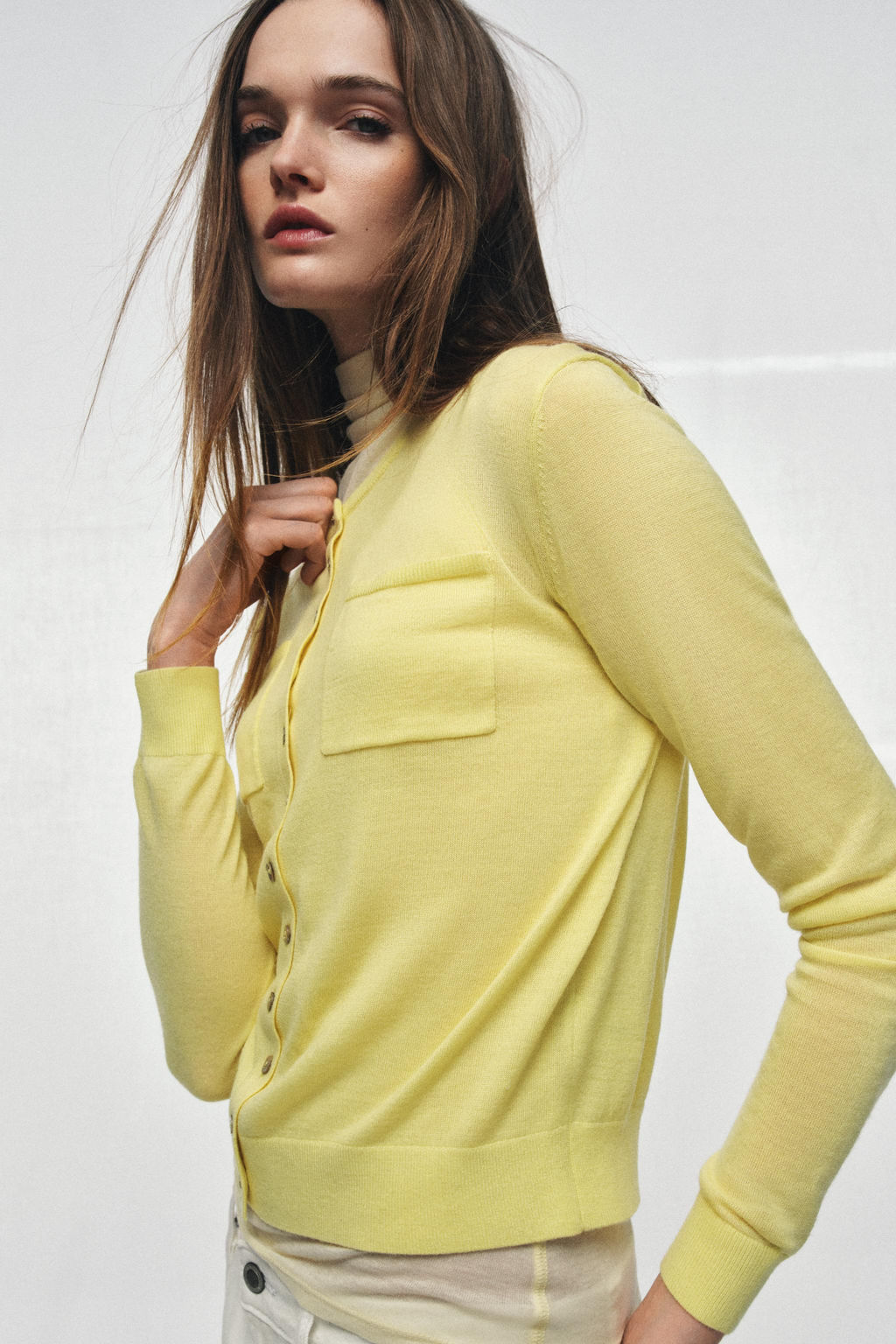 WOOL BLEND CARDIGAN WITH POCKETS - Zara фото 3