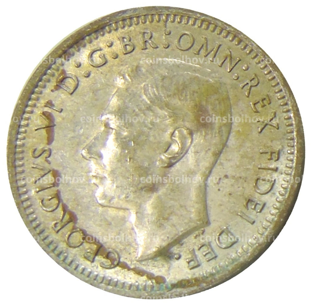 Монета 3 пенса 1951 года Австралия