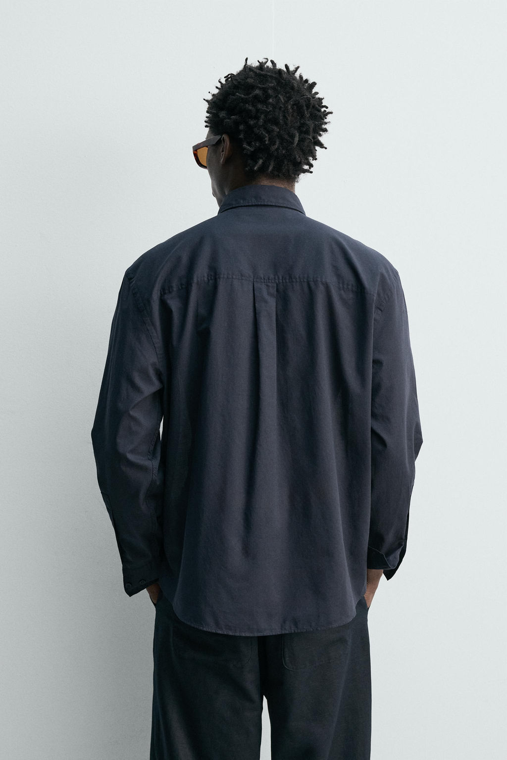 CAMISA VOILE ALGOD?N / Marino oscuro - Zara фото 3