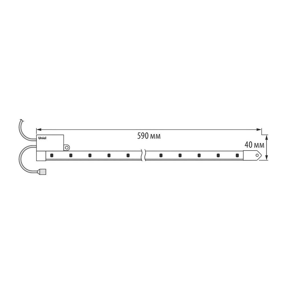 ULY-P90-10W/SPFR/K IP65 AC220V CLEAR KIT09 Светильник для растений светодиодный линейный, 600мм. Спектр для фотосинтеза. В составе набора из 9-ти штук. TM Uniel
