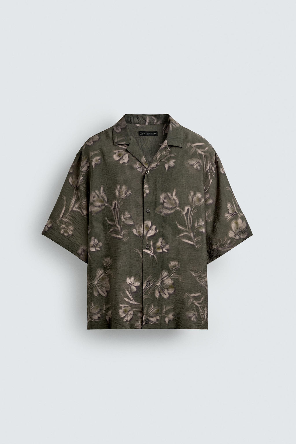 CAMISA RELAXED FIT ESTAMPADO FLORAL / Gris - Zara фото 6