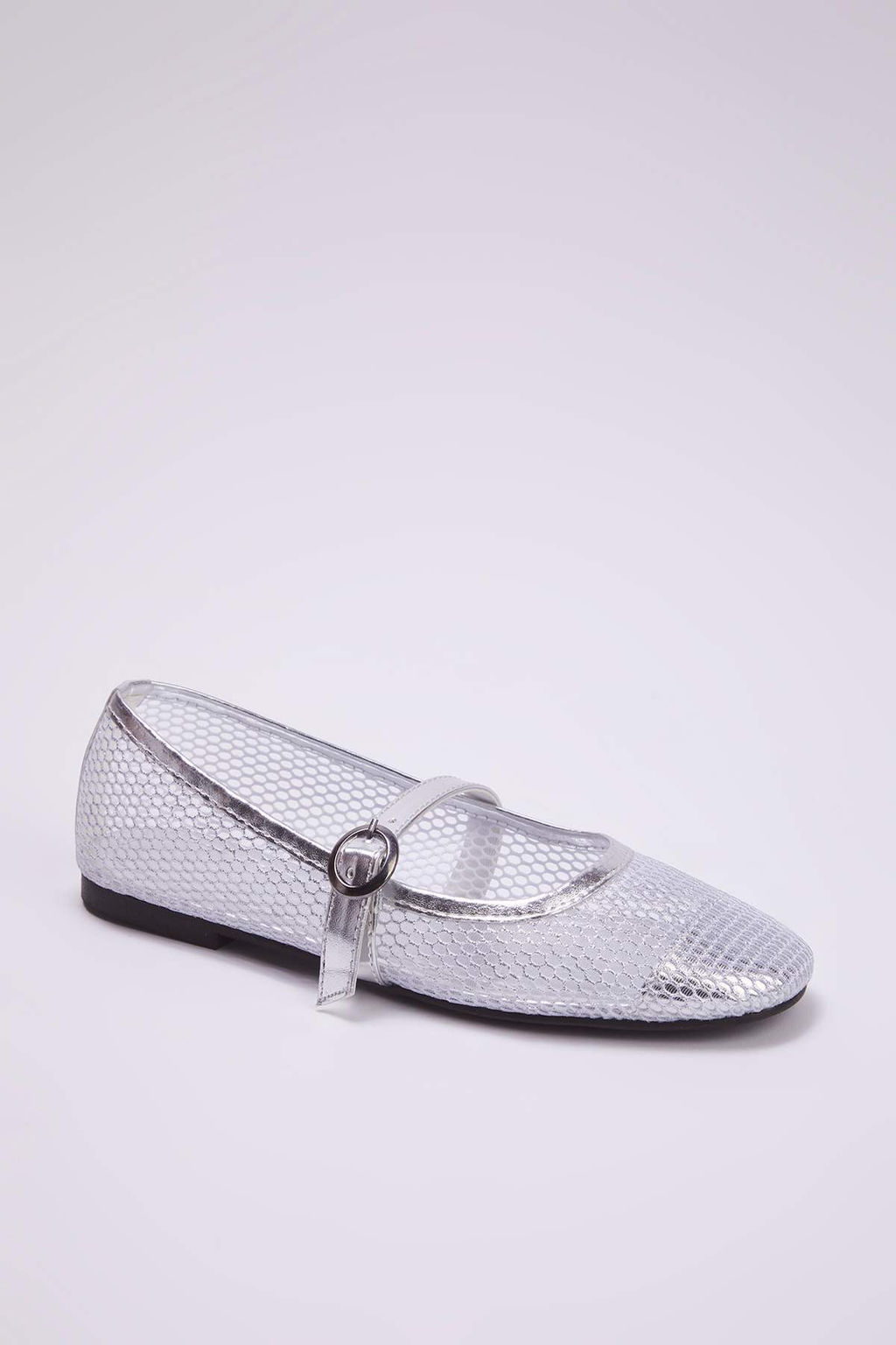 Trendyol Shoes Beyaz Fileli Yuvarlak Burun Mary Jane Kad?n Babet TAKSS24BE00000 - Trendyolmilla фото 2