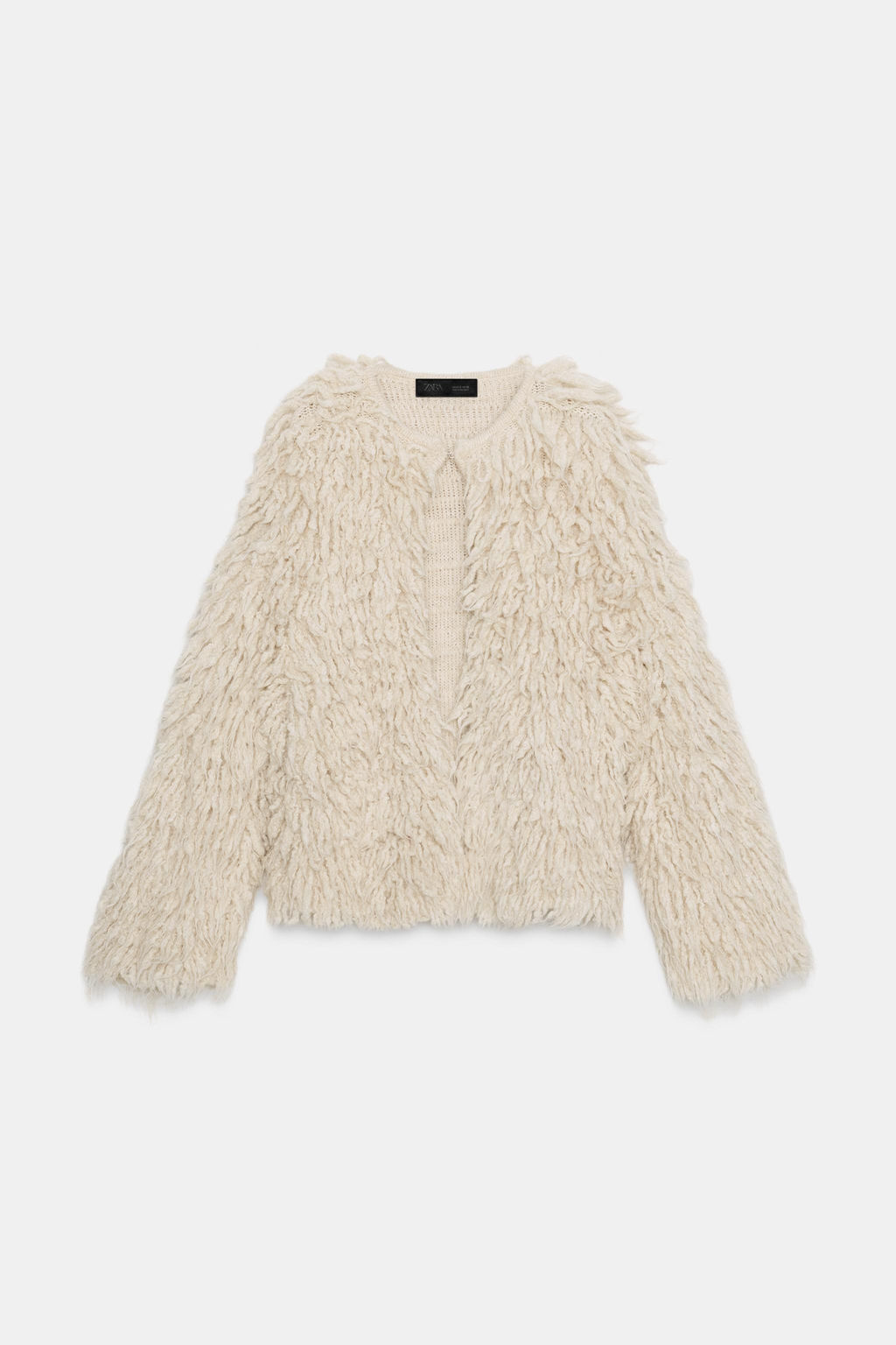 BRUSHED EFFECT FRINGED CARDIGAN - Zara фото 3