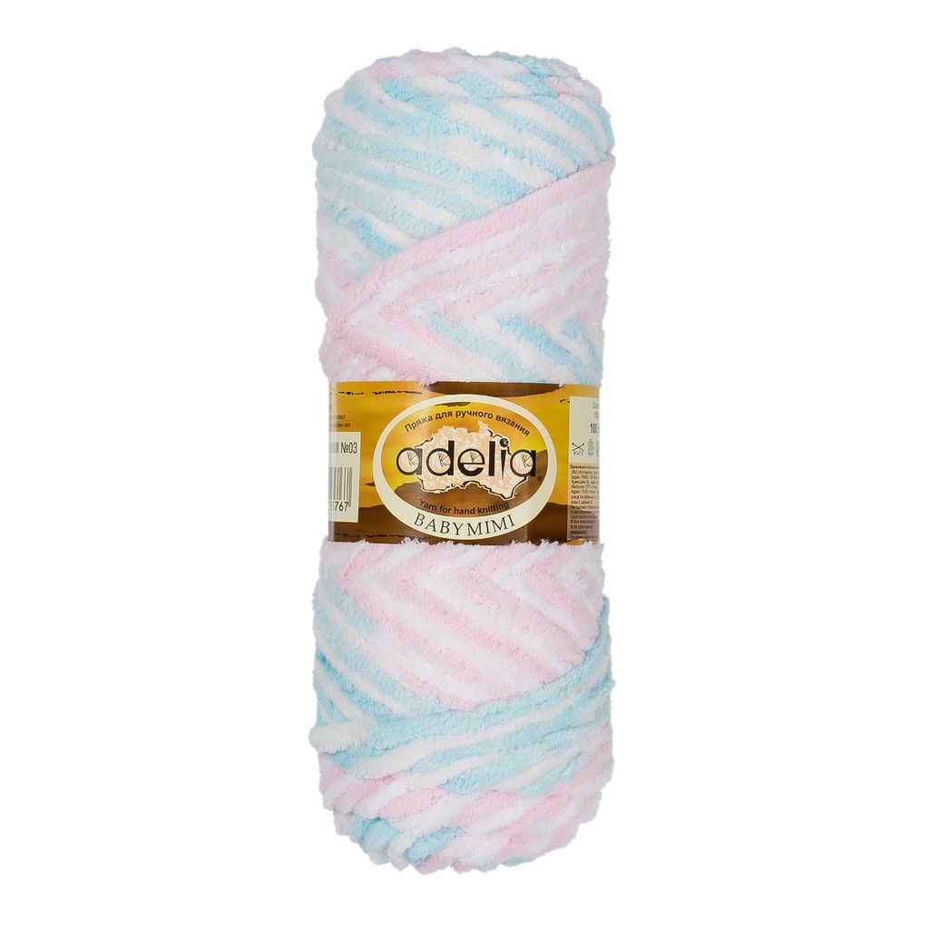 Пряжа ADELIA BABY MIMI 100% полиэстер 5 шт. х 100 г 80 м 4 м