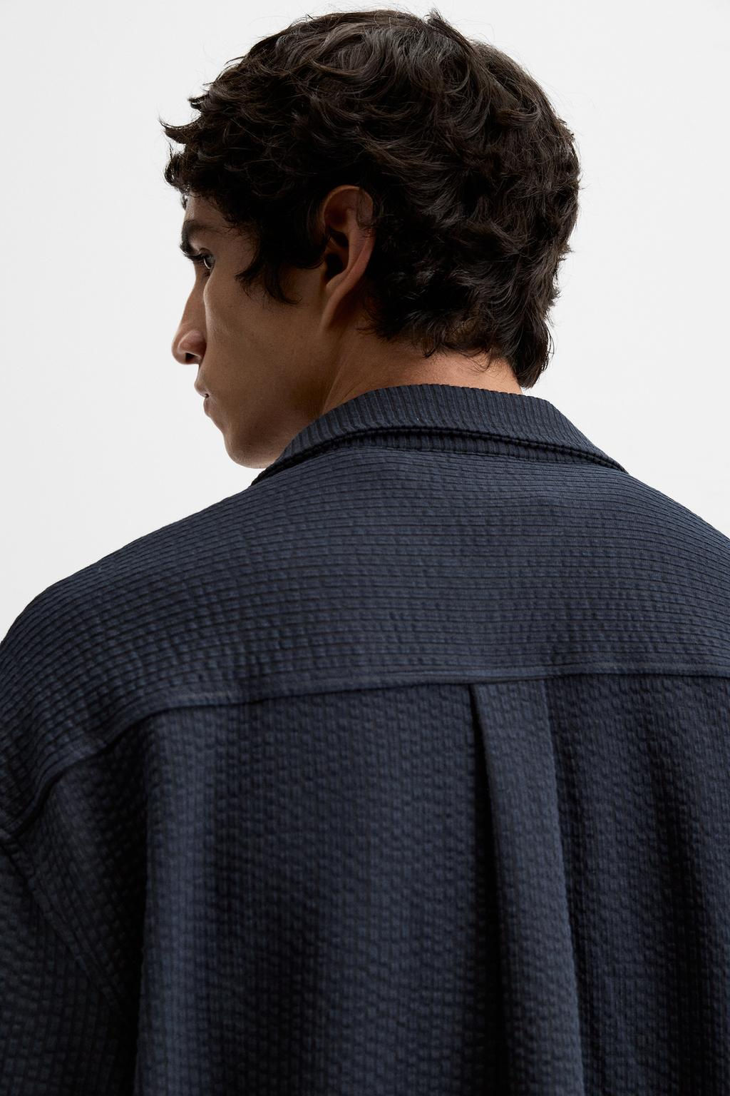 SEERSUCKER POLO SHIRT WITH ZIP - Zara фото 6
