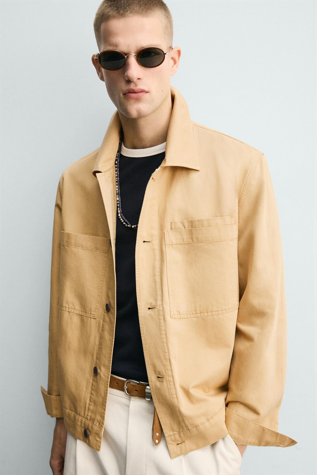 SOBRECAMIS RELAXED FIT ALGOD?N - LINO / Mostaza - Zara фото 6