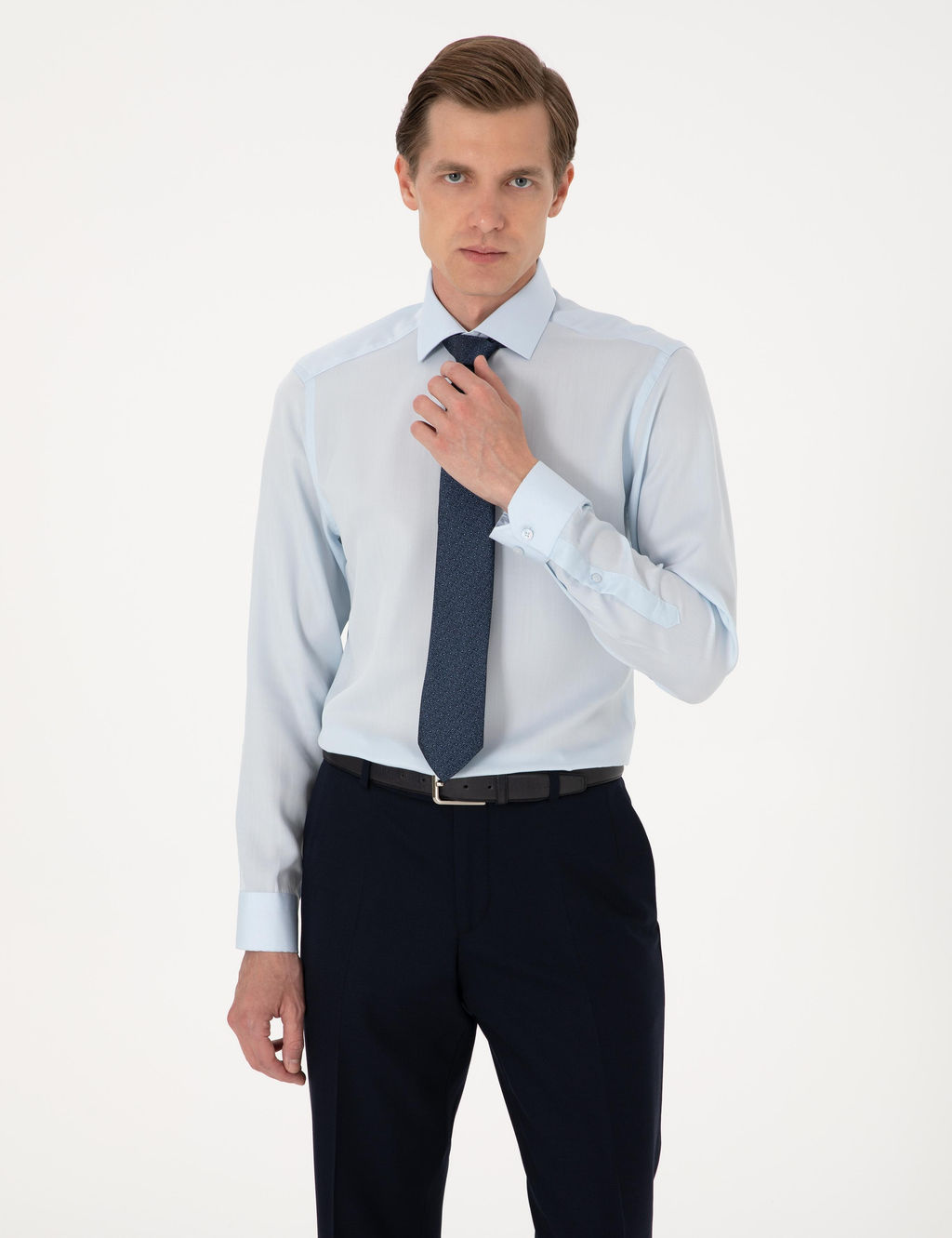 A__k Mavi Slim Fit Uzun Kollu G_mlek - Pierre cardin фото 4