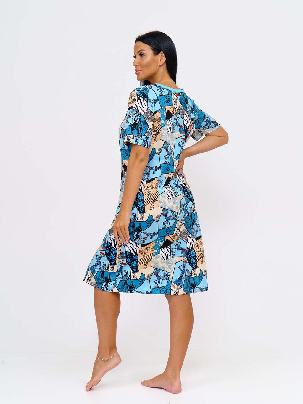 Халат женский , цвет голубой