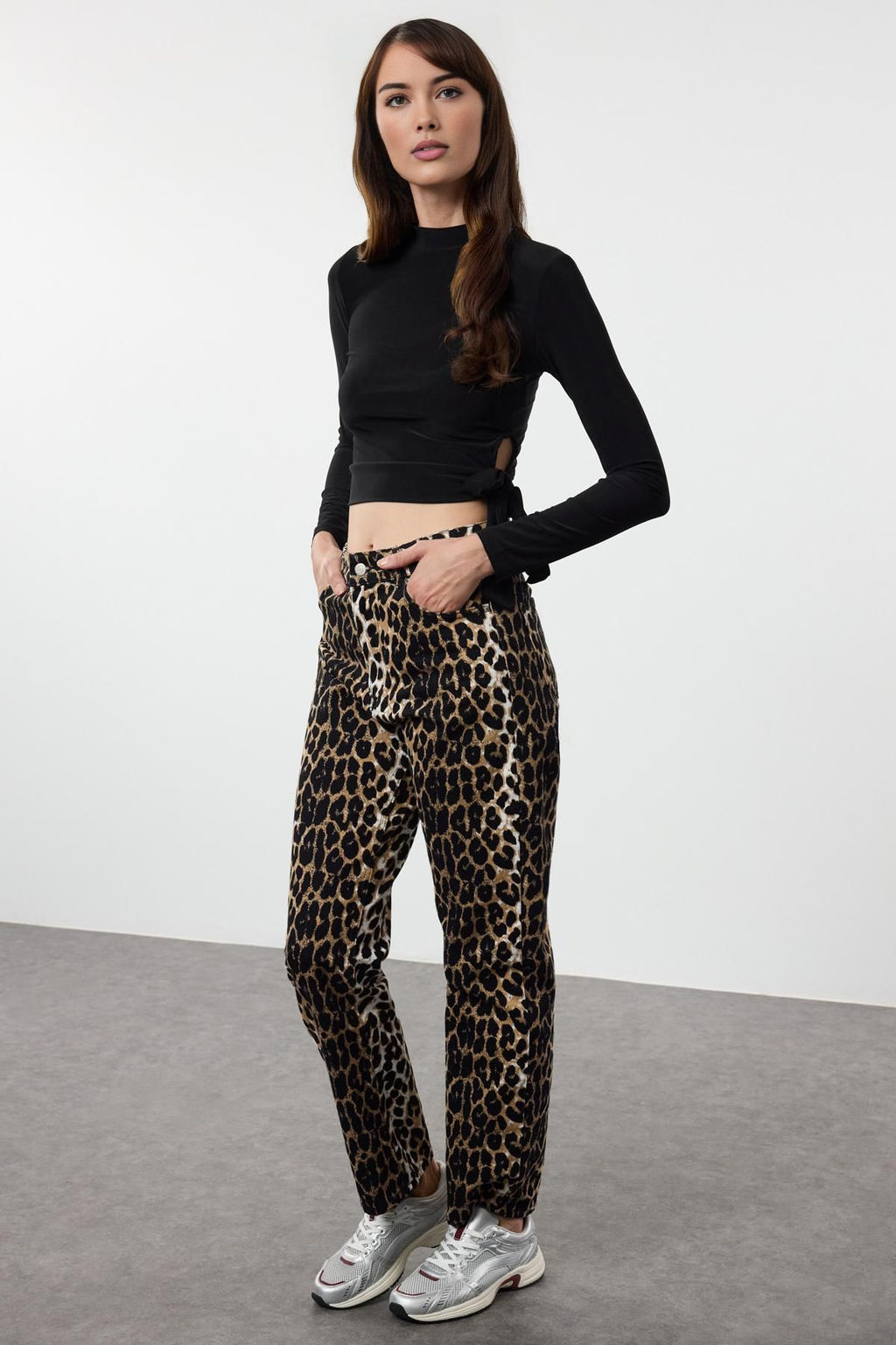 Siyah Dik Yaka Baglama Detayl? Fitted/Vucuda Oturan Esnek Orme Bluz TWOAW25BZ00273 - Trendyolmilla фото 2
