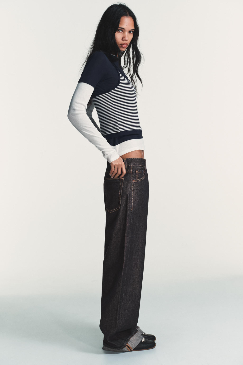 TRIPLE STRIPE EFFECT T-SHIRT - Zara фото 3