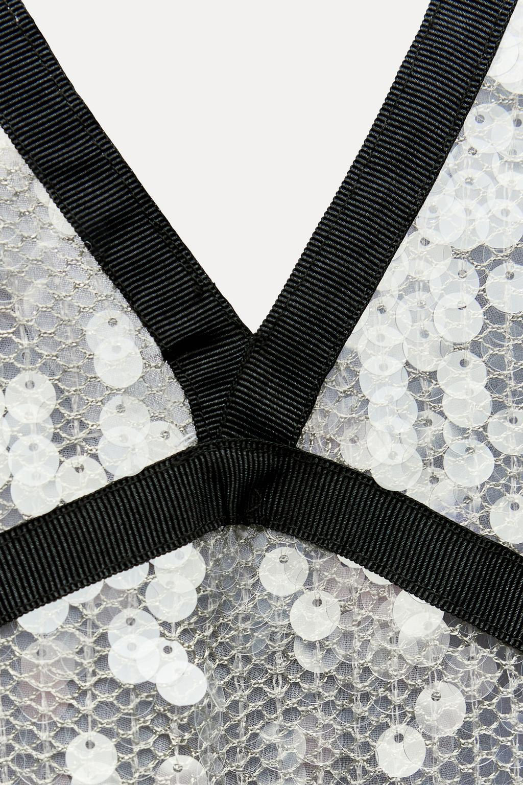 MESH DRESS WITH SEQUINS - Zara фото 7