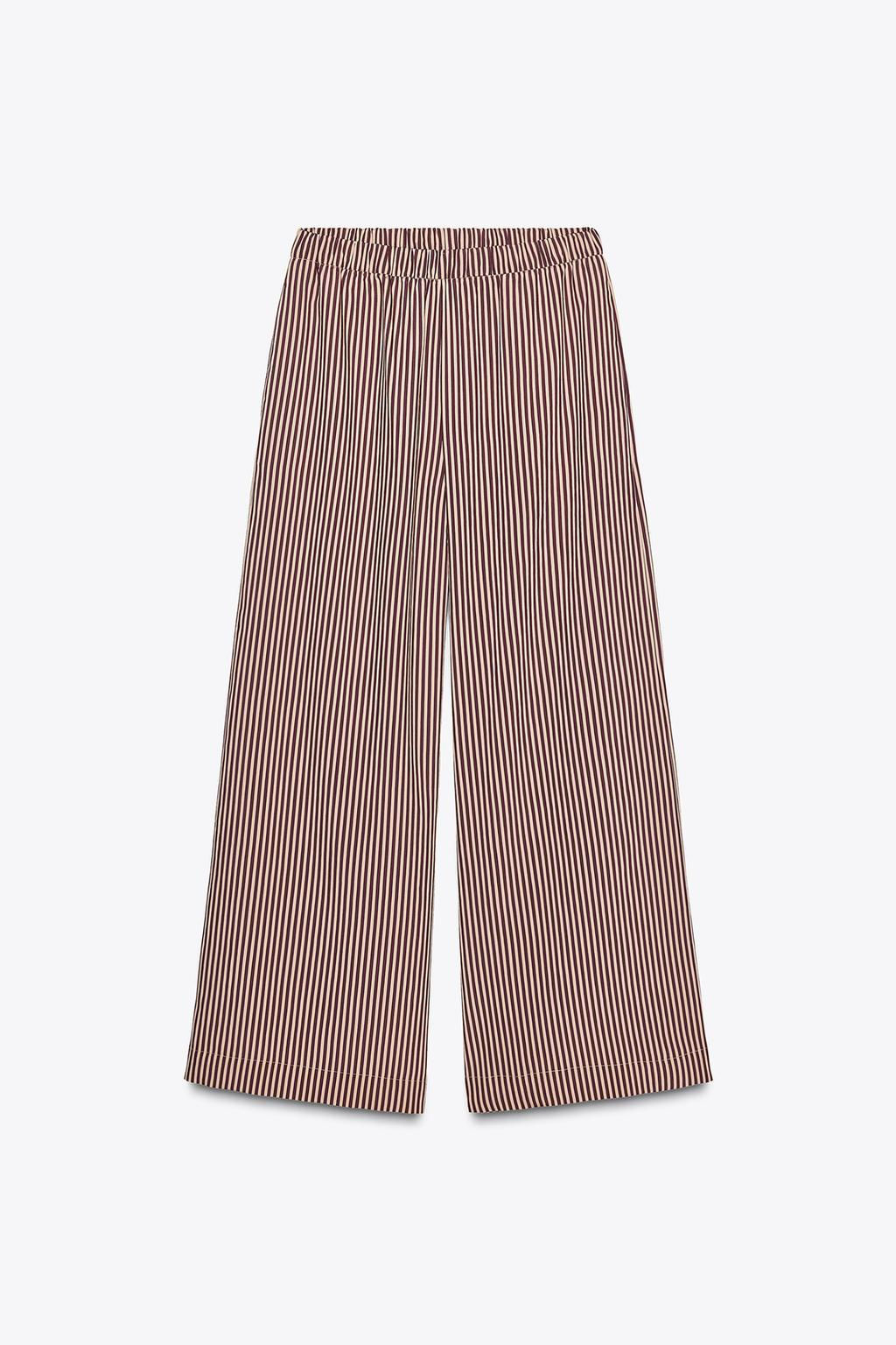 ZW COLLECTION STRIPED FLOWING TROUSERS - Zara фото 6