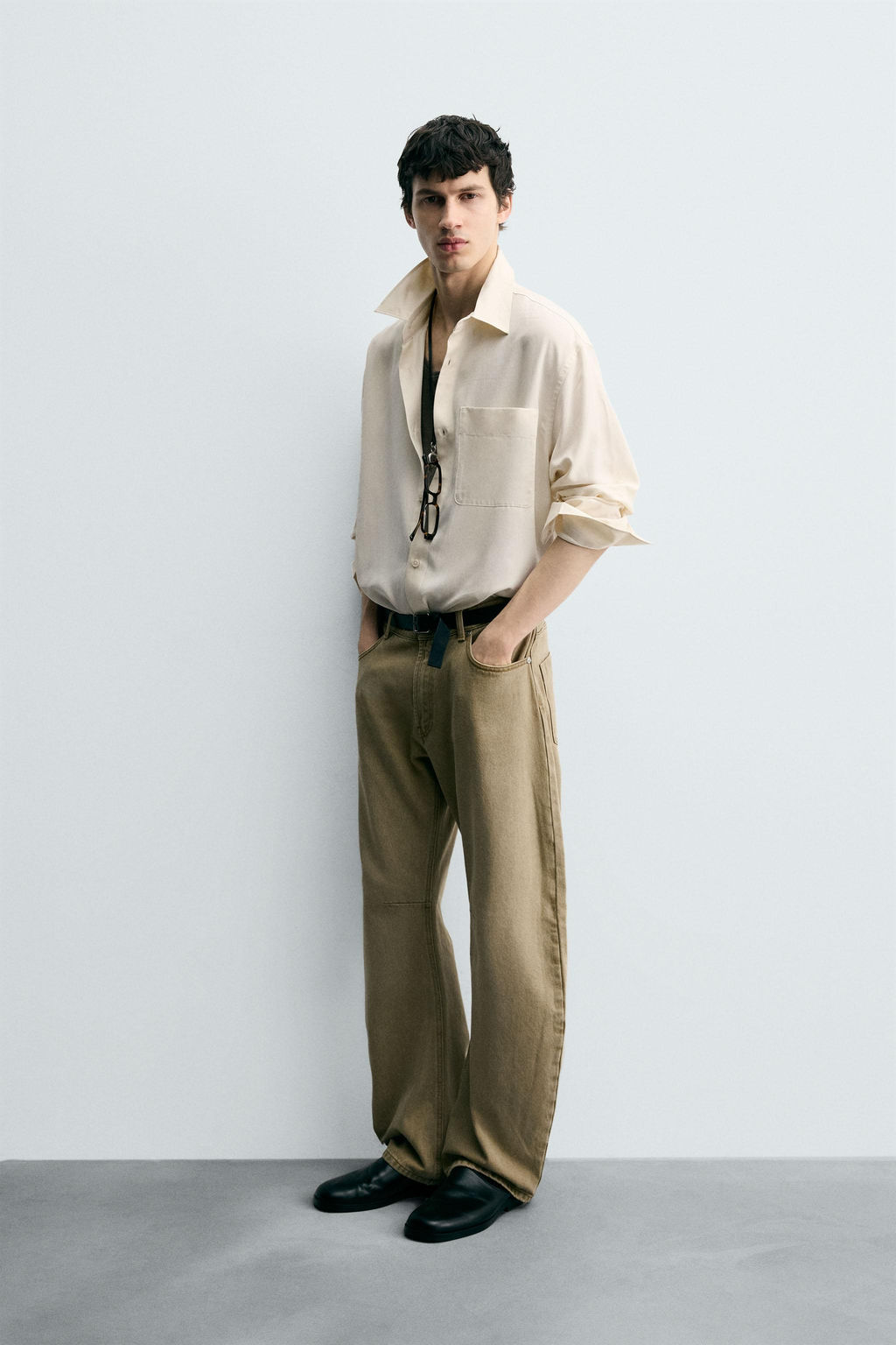 RELAXED FIT FLOWING SHIRT - Zara фото 4