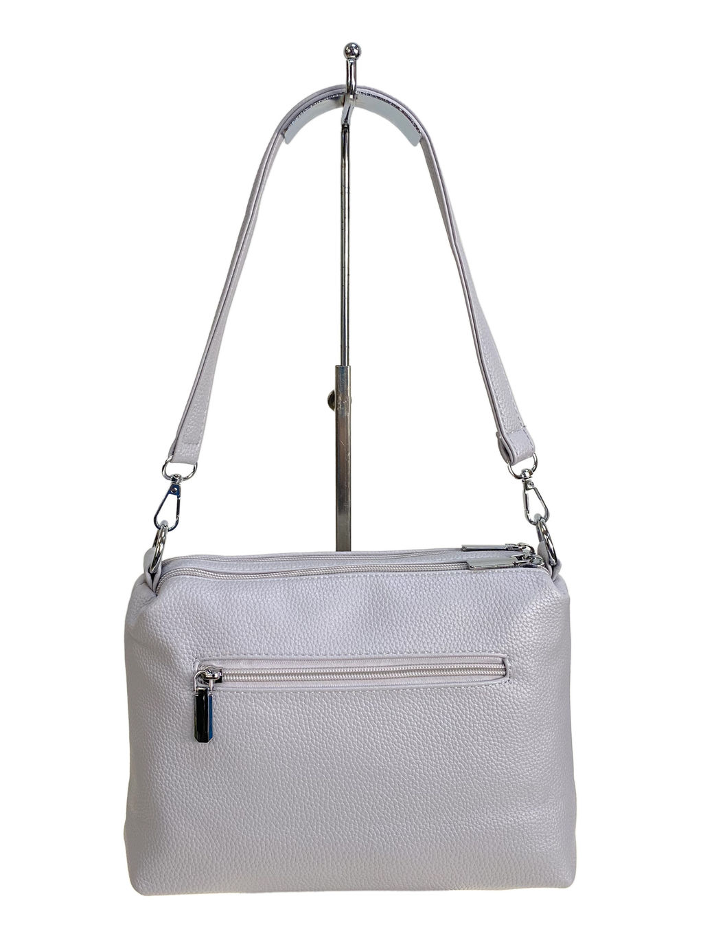 Женская сумка из искусственной кожи, цвет светло серый - Greta фото 2