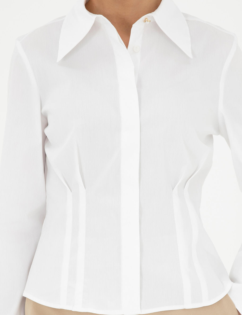 Beyaz Slim Fit Uzun Kollu G_mlek