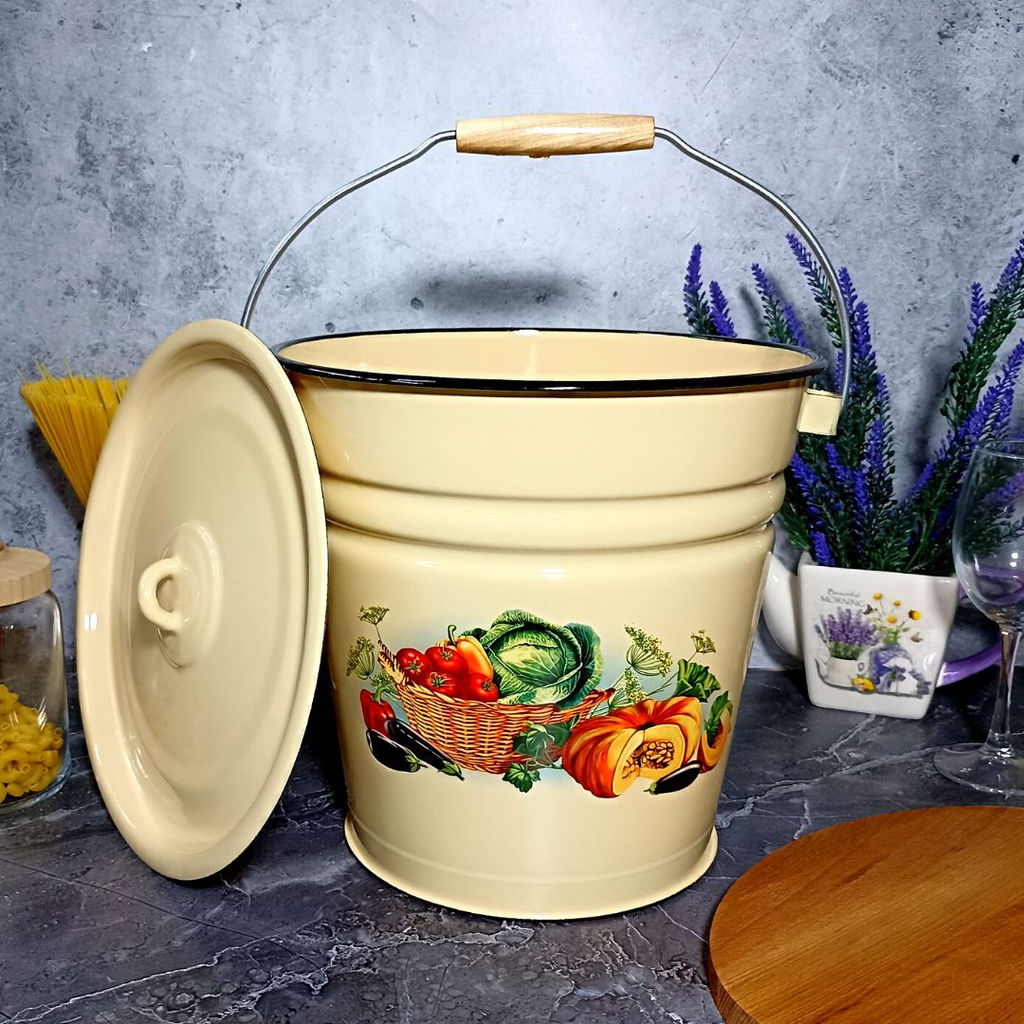 Ведро 12,0л с крышкой 1с28с с рисунком