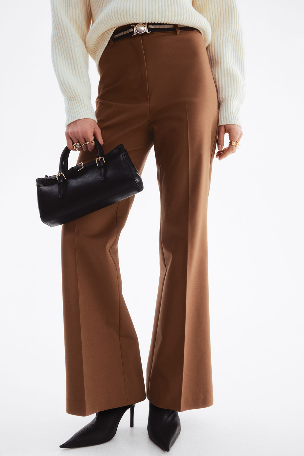 Pantal?n bootcut con cintur?n - H&m фото 5
