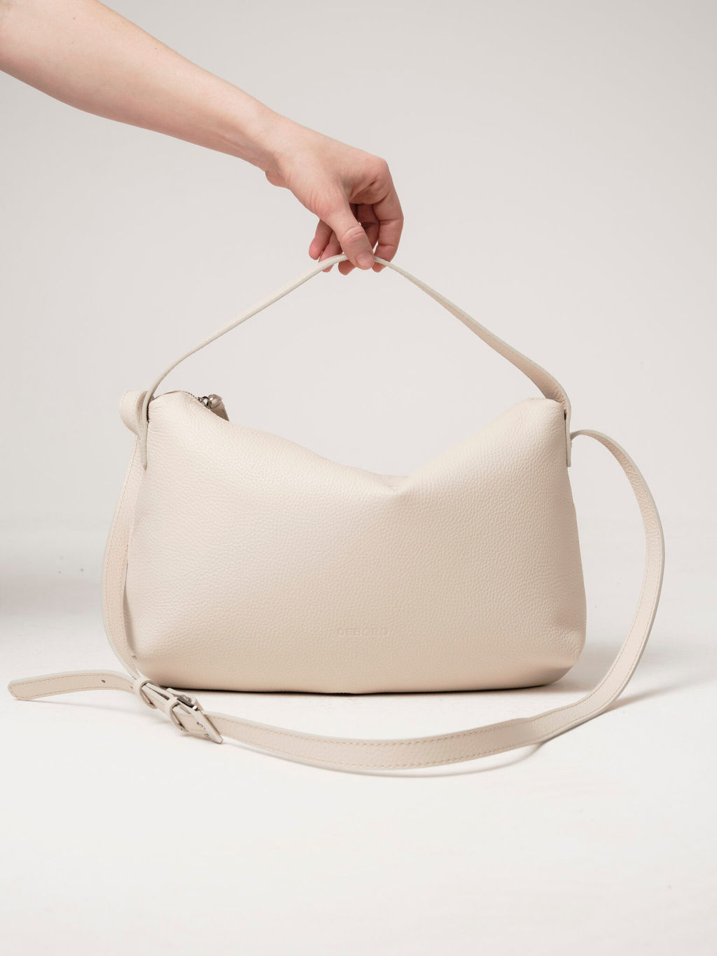 Кожаная сумка Deboro 30963 светлый крем