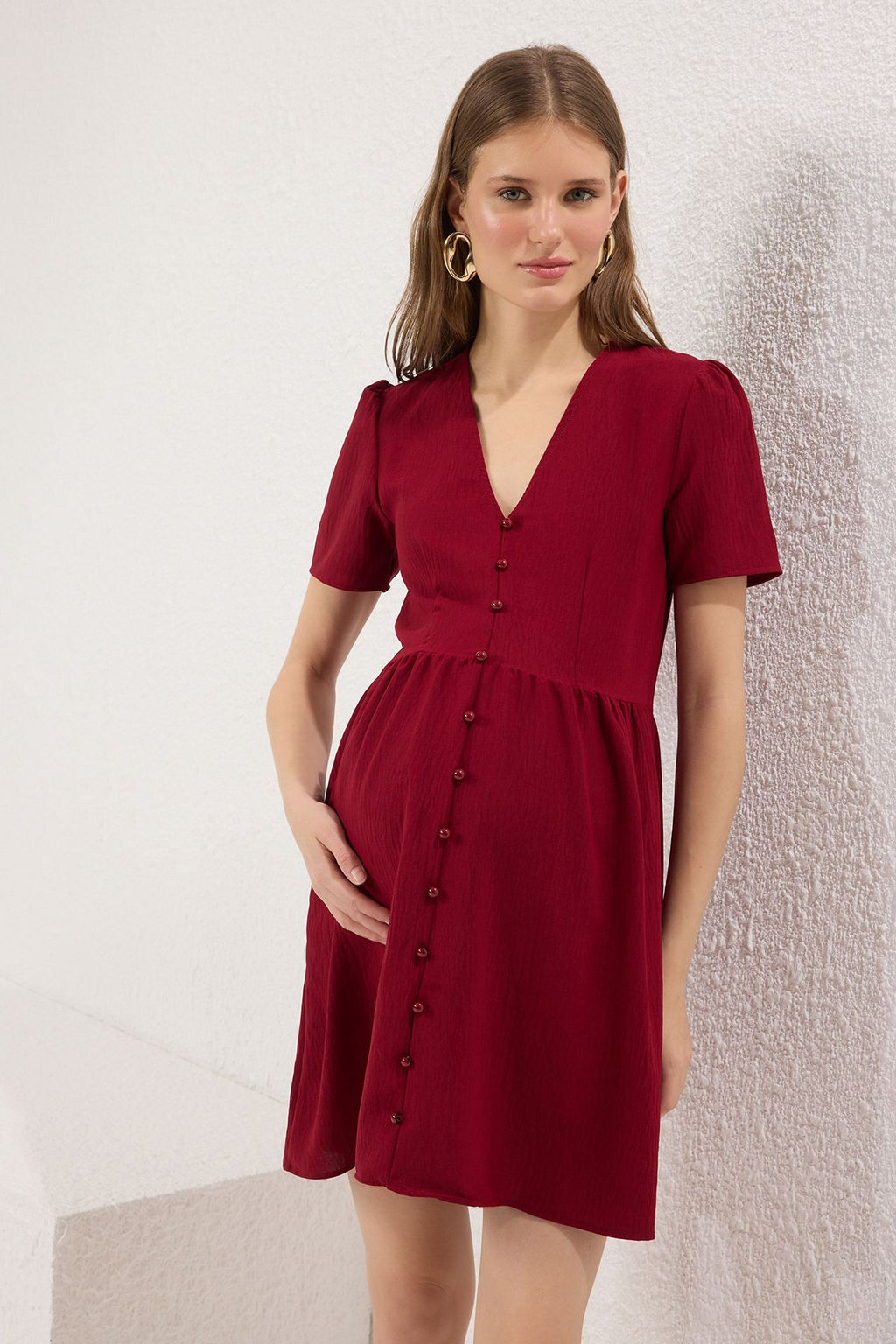 TRENDYOLMILLA Lacivert Duz Etegi Belden Ac?lan Dugme Detayl? Mini Dokuma Elbise TWOSS25EL00401  фото 2