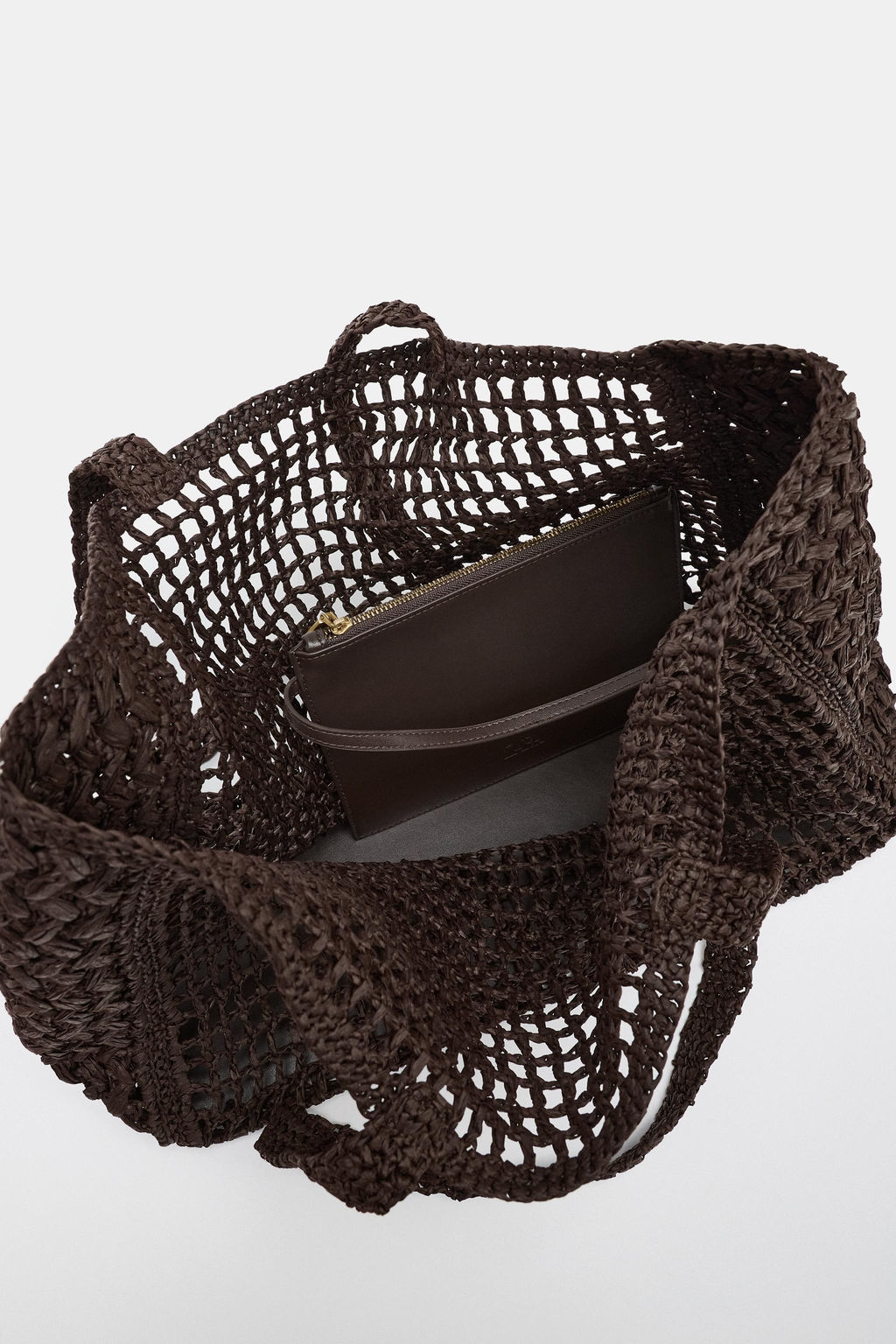 BOLSO MAXI SHOPPER TRENZADO / Marr?n - Zara фото 5
