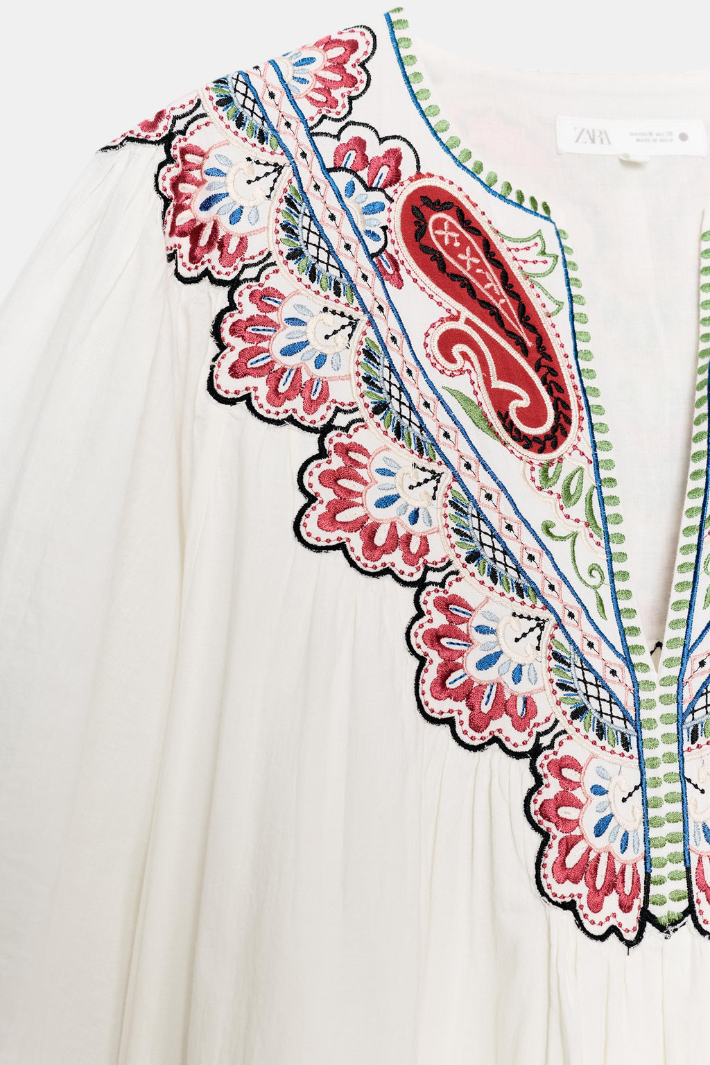 ZW COLLECTION EMBROIDERED COLLAR POPLIN SHIRT - Zara фото 11