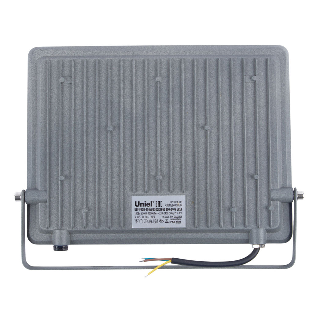 ULF-F52D-150W/6500K IP65 200-240V GREY Прожектор светодиодный. Дневной свет (6500K). Угол 90 градусов. Корпус серый. TM Uniel