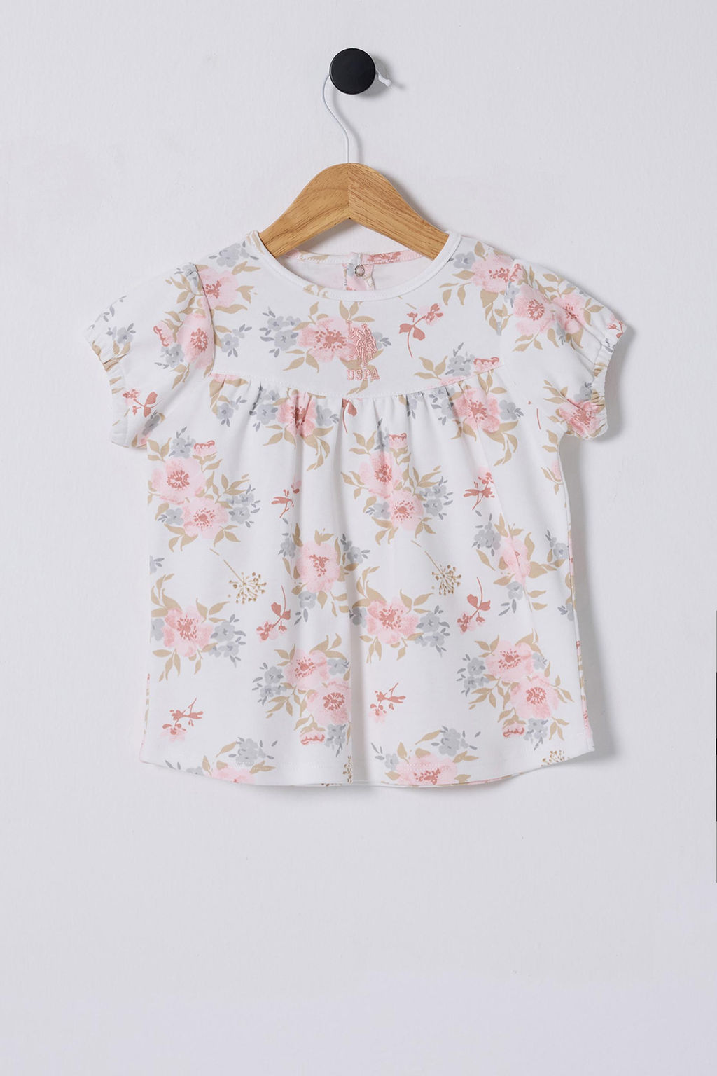 K_z Bebek Beyaz _i_ek Desenli Elbise