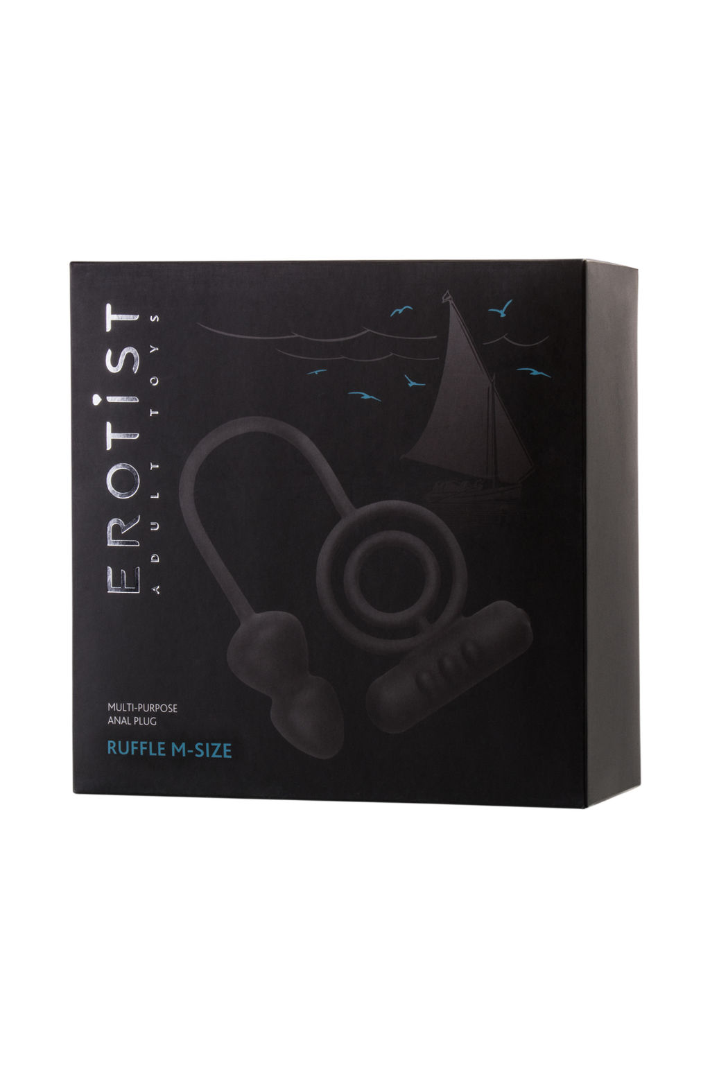 Анальная пробка Erotist Ruffle с дополнительной стимуляцией, силикон, черная, M