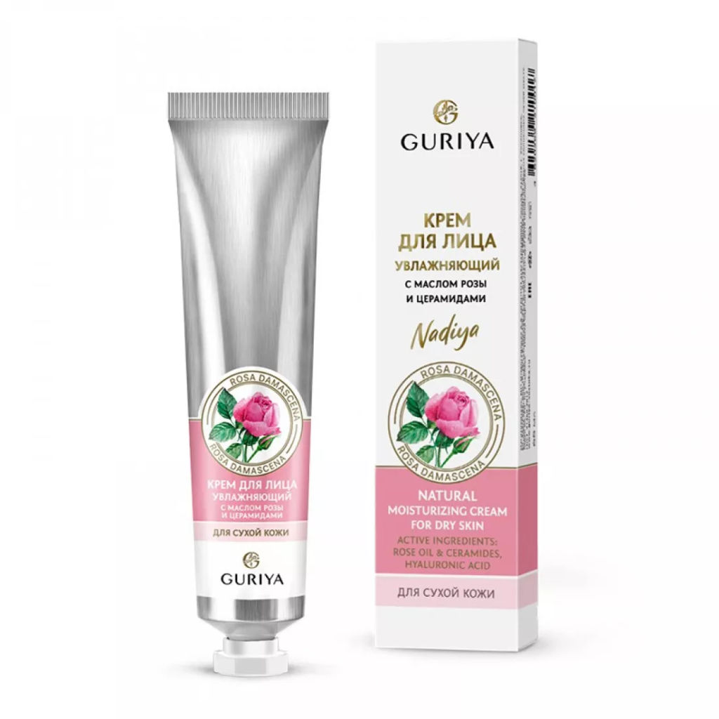 Крем для сухой кожи лица увлажняющий с маслом розы и церамидами Nadiya, 65 мл - Guriya фото 2