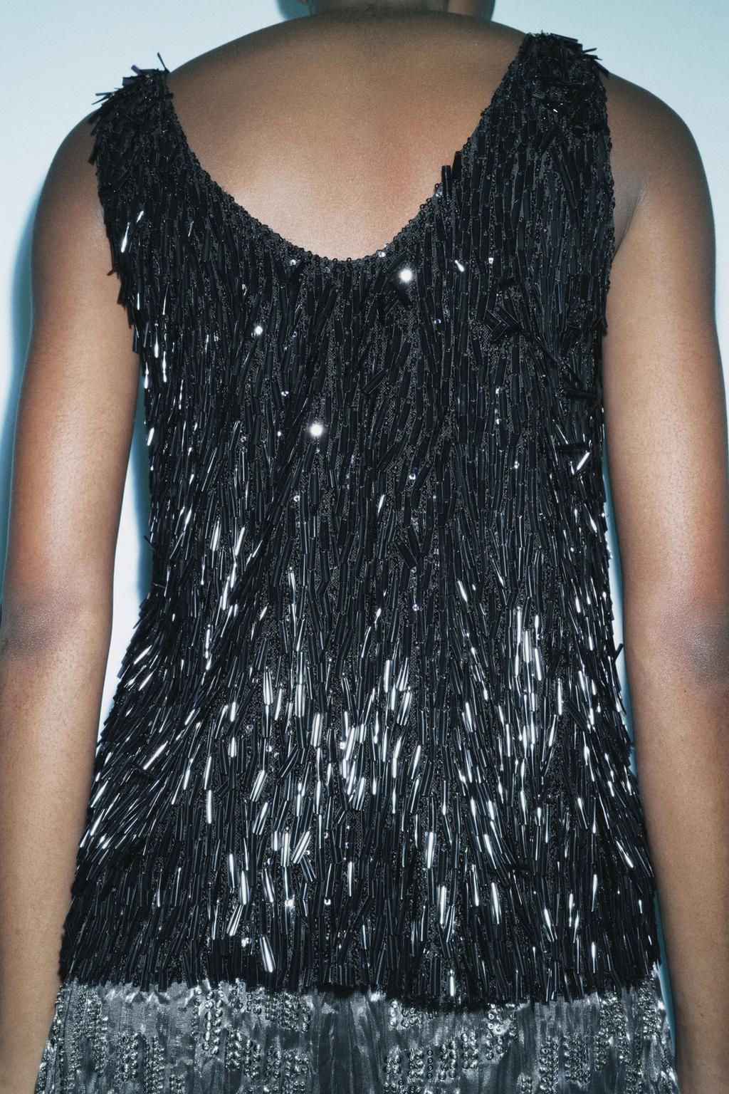 ZW COLLECTION SEQUIN STRAP TOP - Zara фото 14
