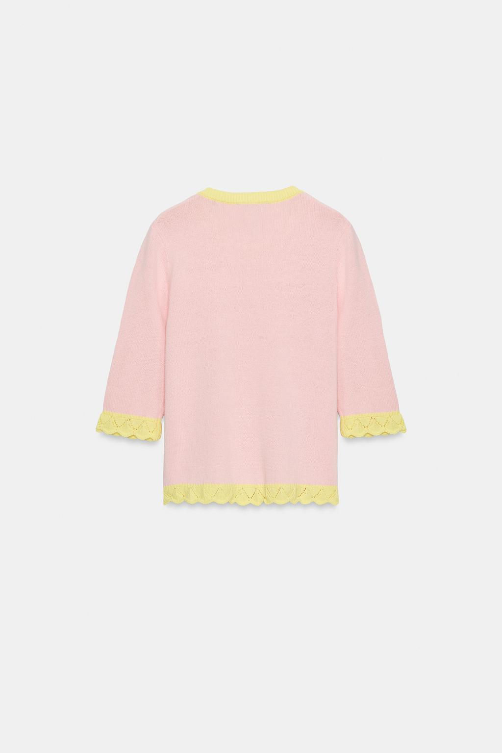 COMBINED POINTELLE KNIT CARDIGAN - Zara фото 6