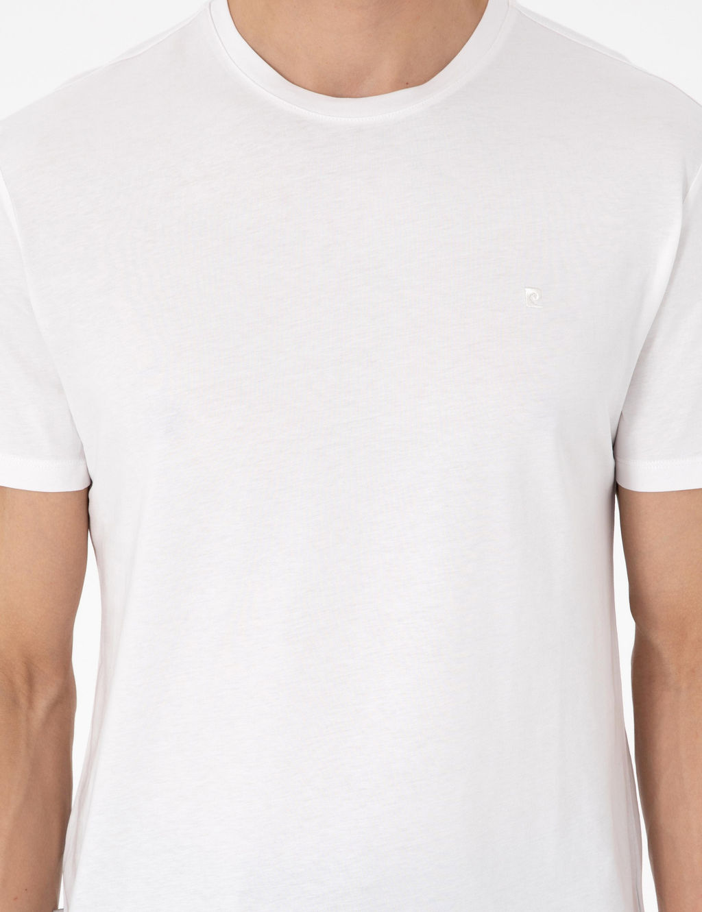 Ekru %100 Pamuk Slim Fit Bisiklet Yaka Basic Ti__rt - Pierre cardin фото 6