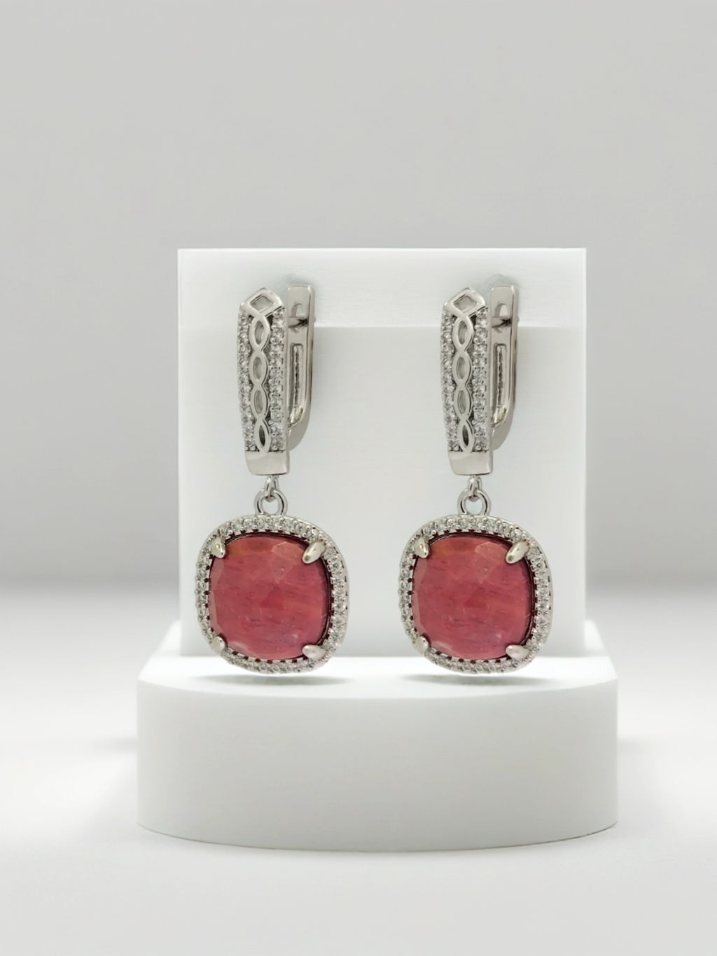 Серьги "Родонит"