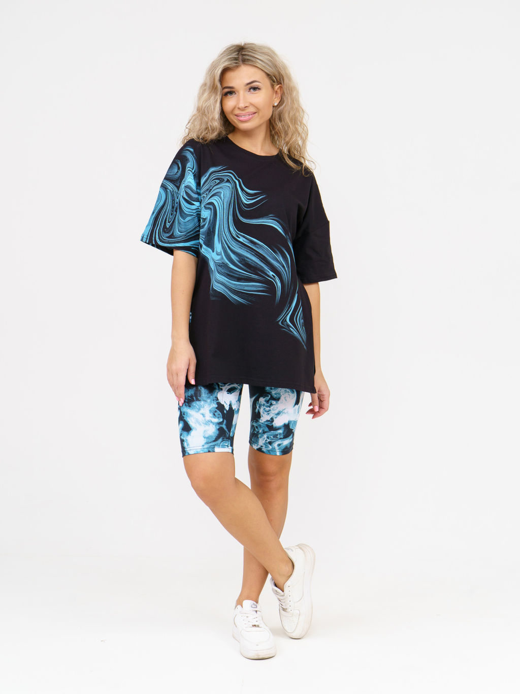 910 Костюм "черный/голубой"