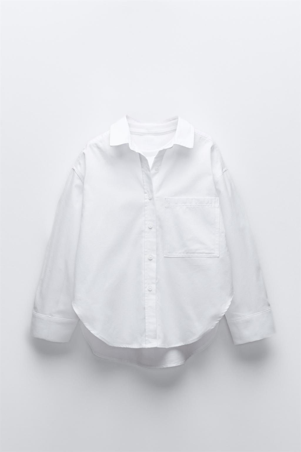 OXFORD SHIRT AND RIBBED TOP - Zara фото 2