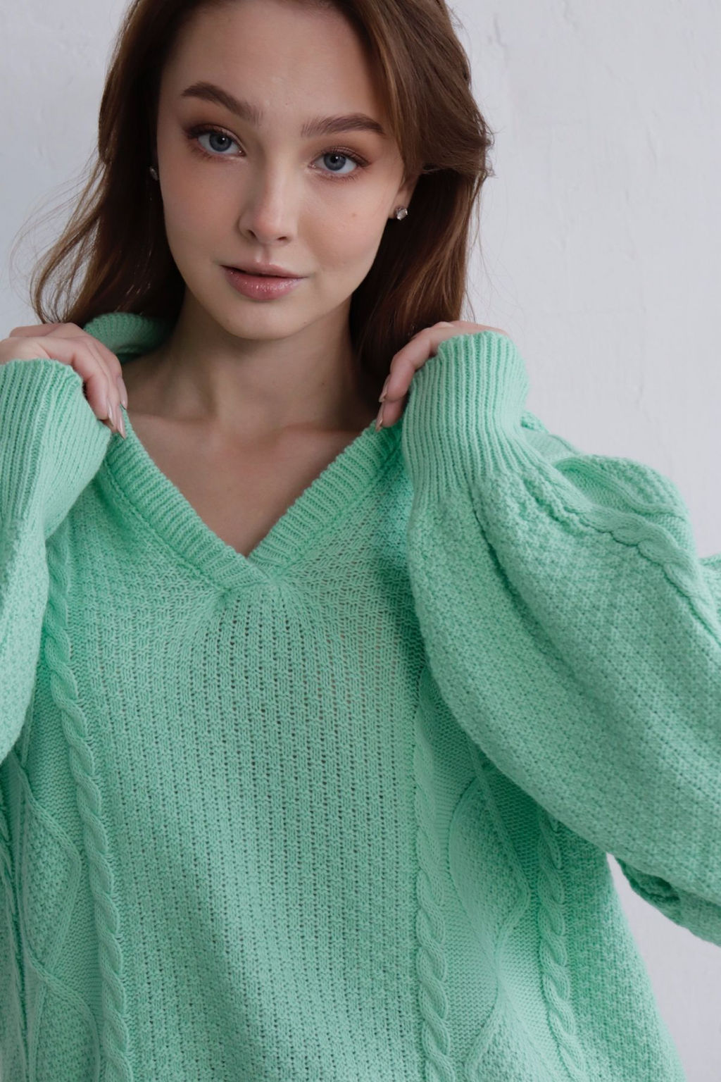 9937 Пуловер с капюшоном мята - Martichelli фото 23