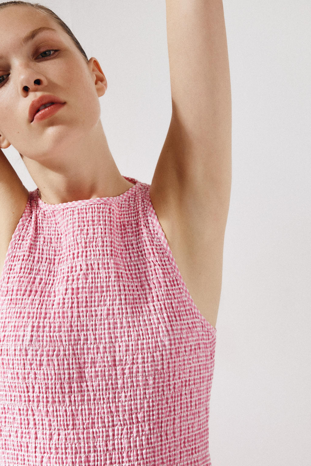 GINGHAM CHECK MIDI DRESS - Zara фото 15