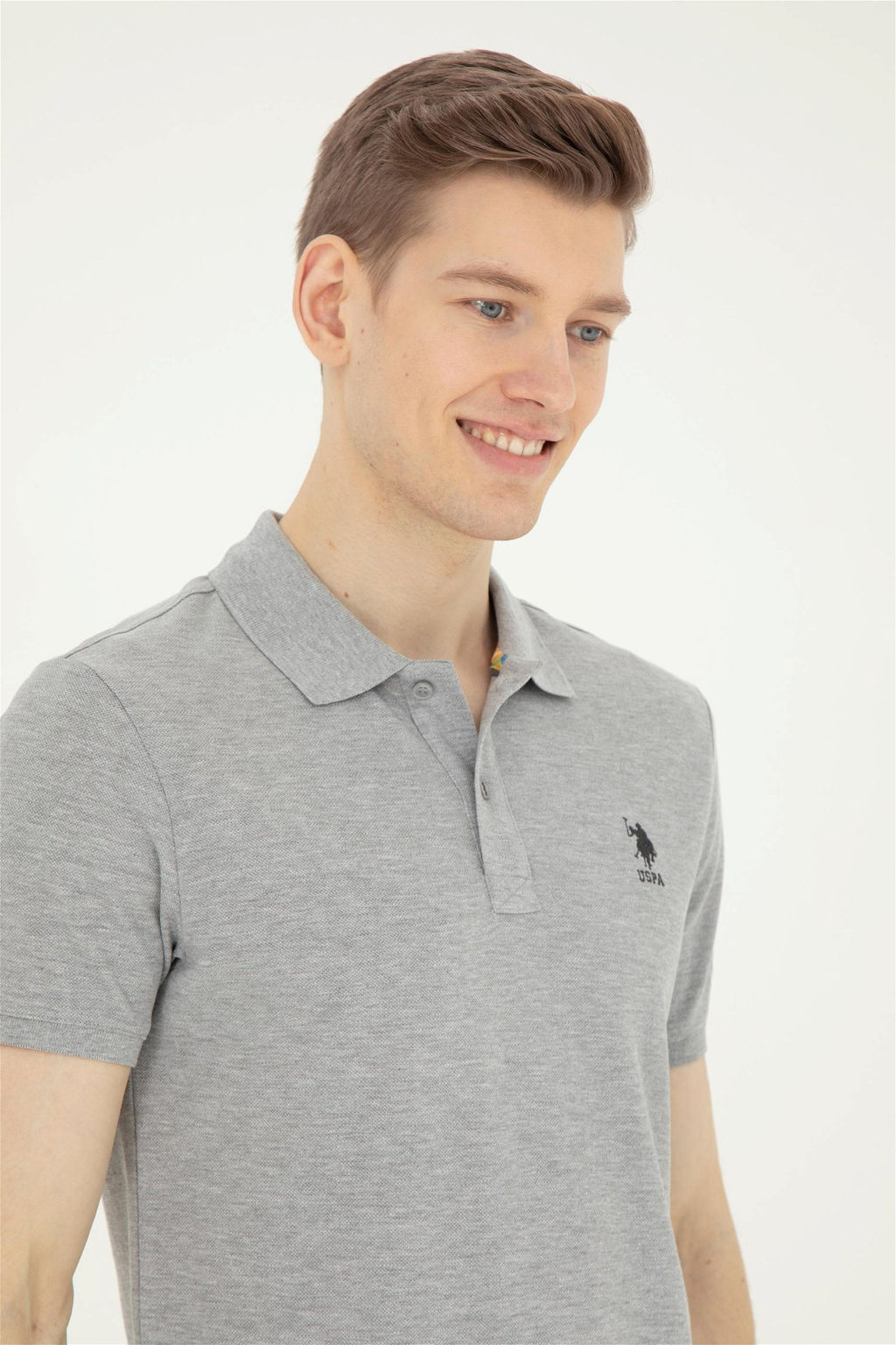 Мужская серая меланжевая базовая футболка - U.s. polo assn фото 2