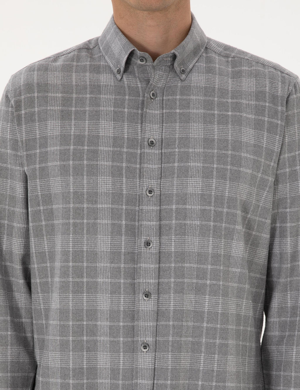 Gri Regular Fit Uzun Kollu G_mlek - Pierre cardin фото 6