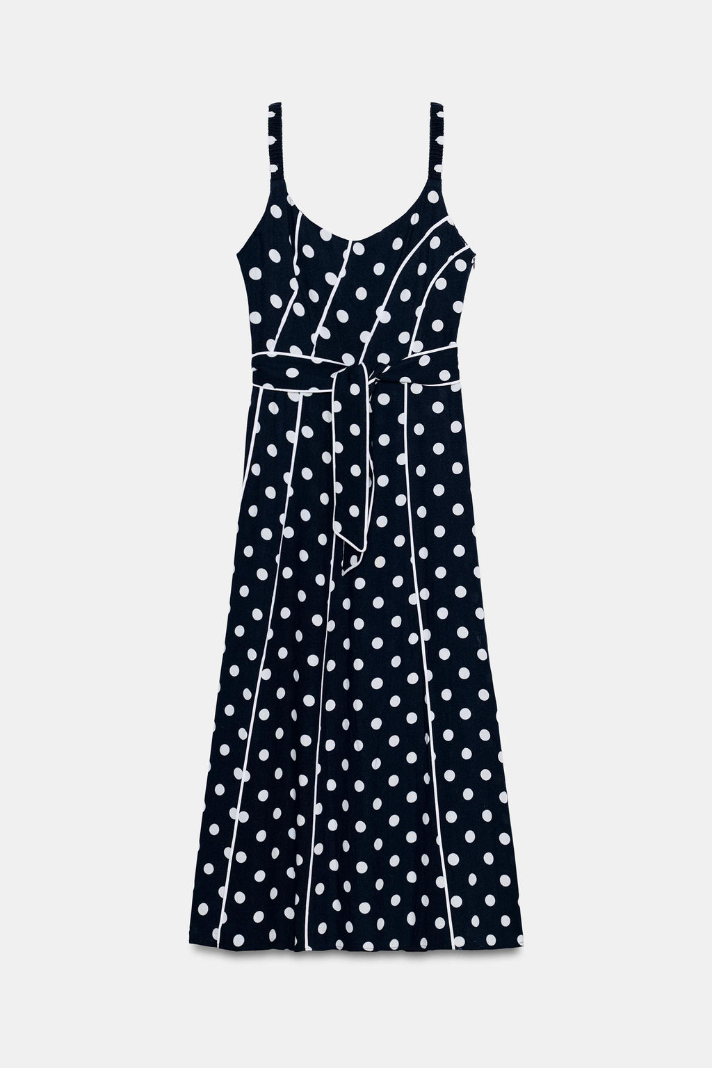 VESTIDO MIDI LUNARES CINTUR?N / Marino / Blanco - Zara фото 11