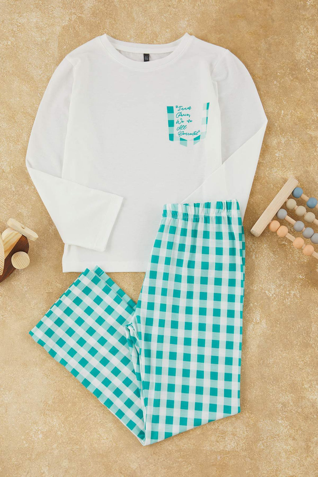 Gri Yumusak Dokulu Erkek Cocuk Bask?l? Orme Pijama Tak?m TKDAW25AU00093 - Trendyolmilla фото 3