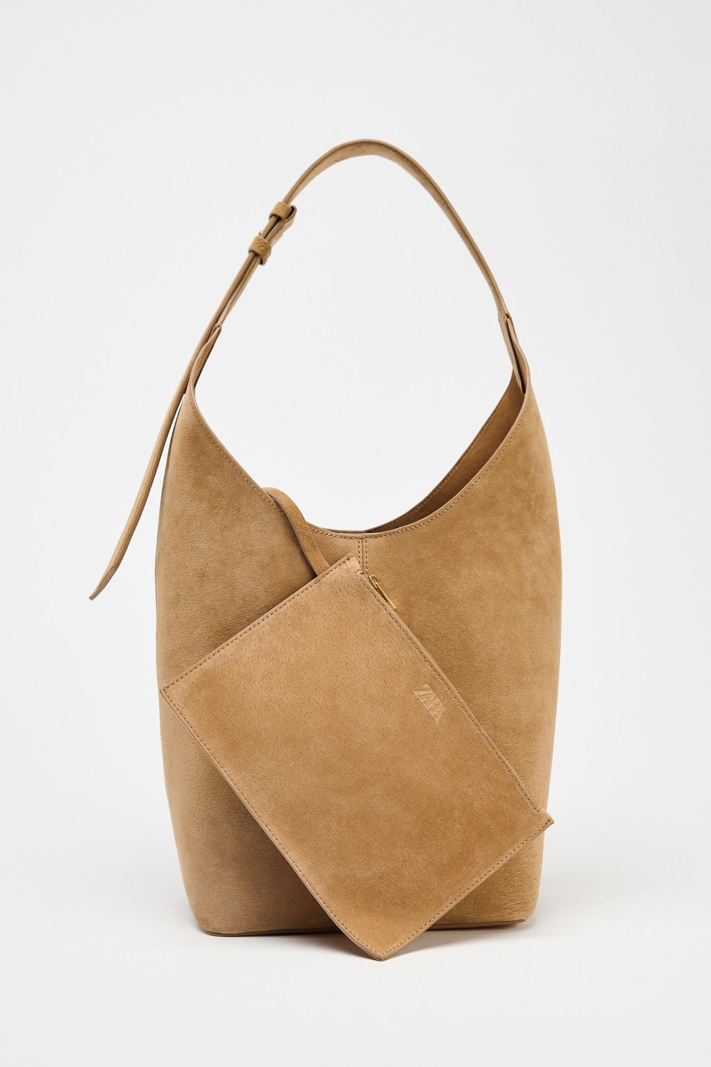 LEATHER MAXI BUCKET BAG WITH HANDLE DETAIL - Zara фото 5