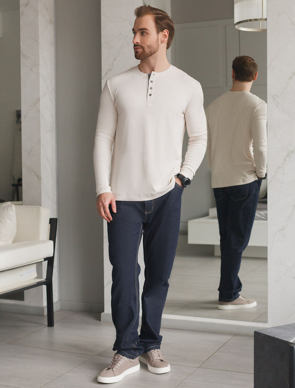 Лонгслив из премиального хлопка с эластаном - Vilatte фото 5