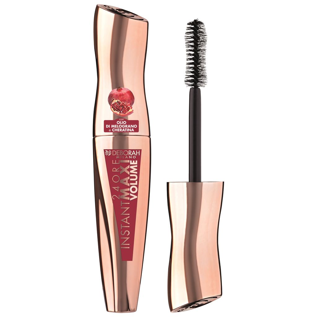DEBORAH Тушь для ресниц максимальный объем с гранатом 24ORE INSTANT MAXI VOLUME MASCARA тон черный 12 мл  фото 2