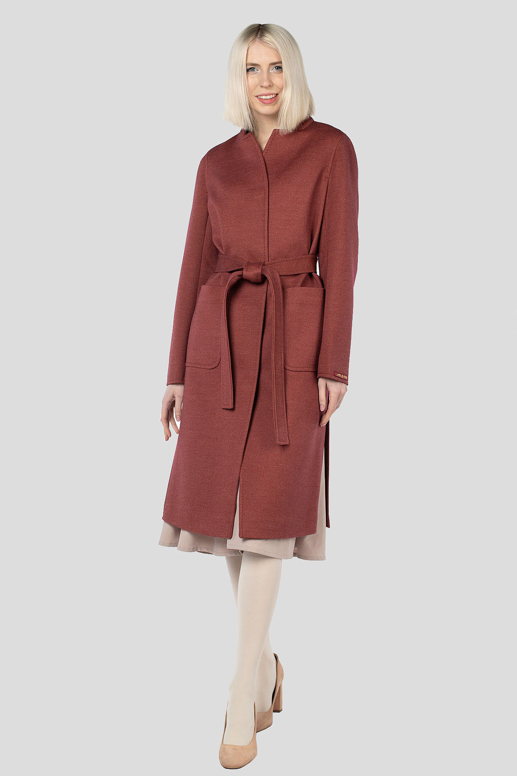 Пальто женское демисезонное (пояс) - El podio фото 3