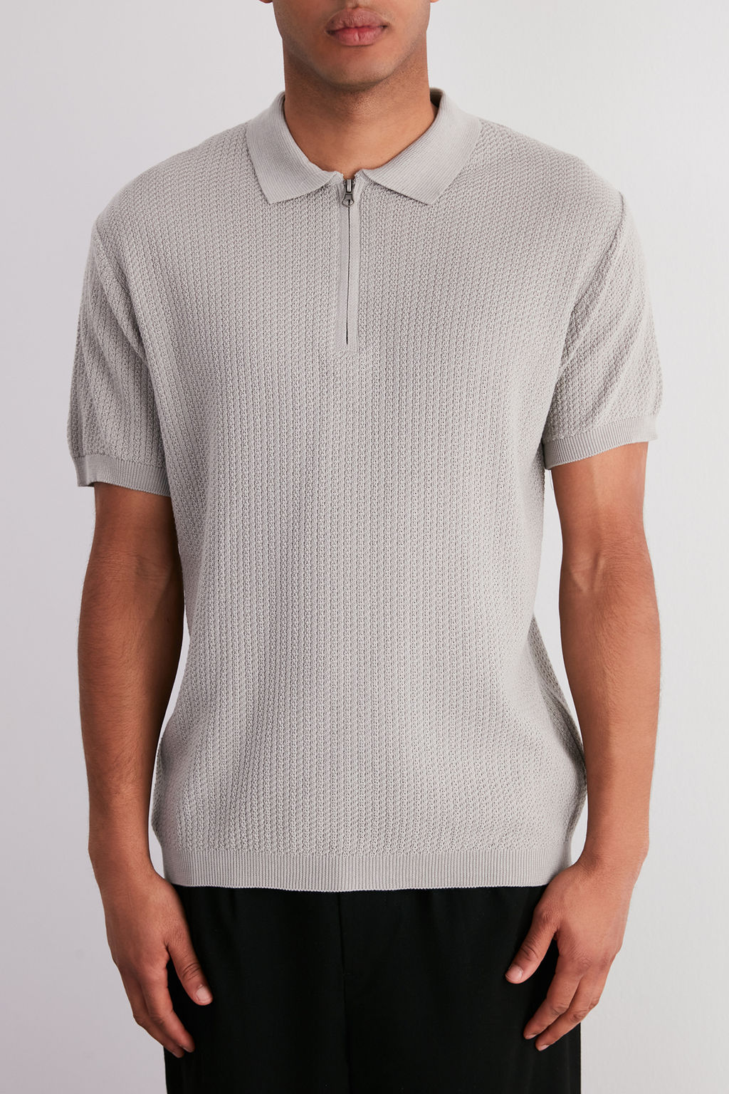 TRENDYOL MAN Tas Regular Fit Ajurlu Fermuarl? Triko Polo Yaka T-Shirt TMNSS24PO00001 - Trendyolmilla фото 4