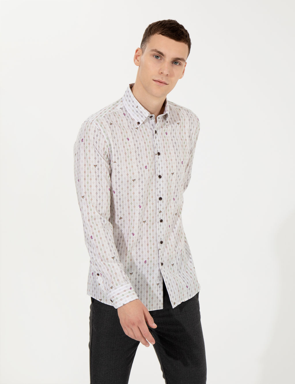 A__k Kahverengi Slim Fit Uzun Kollu G_mlek