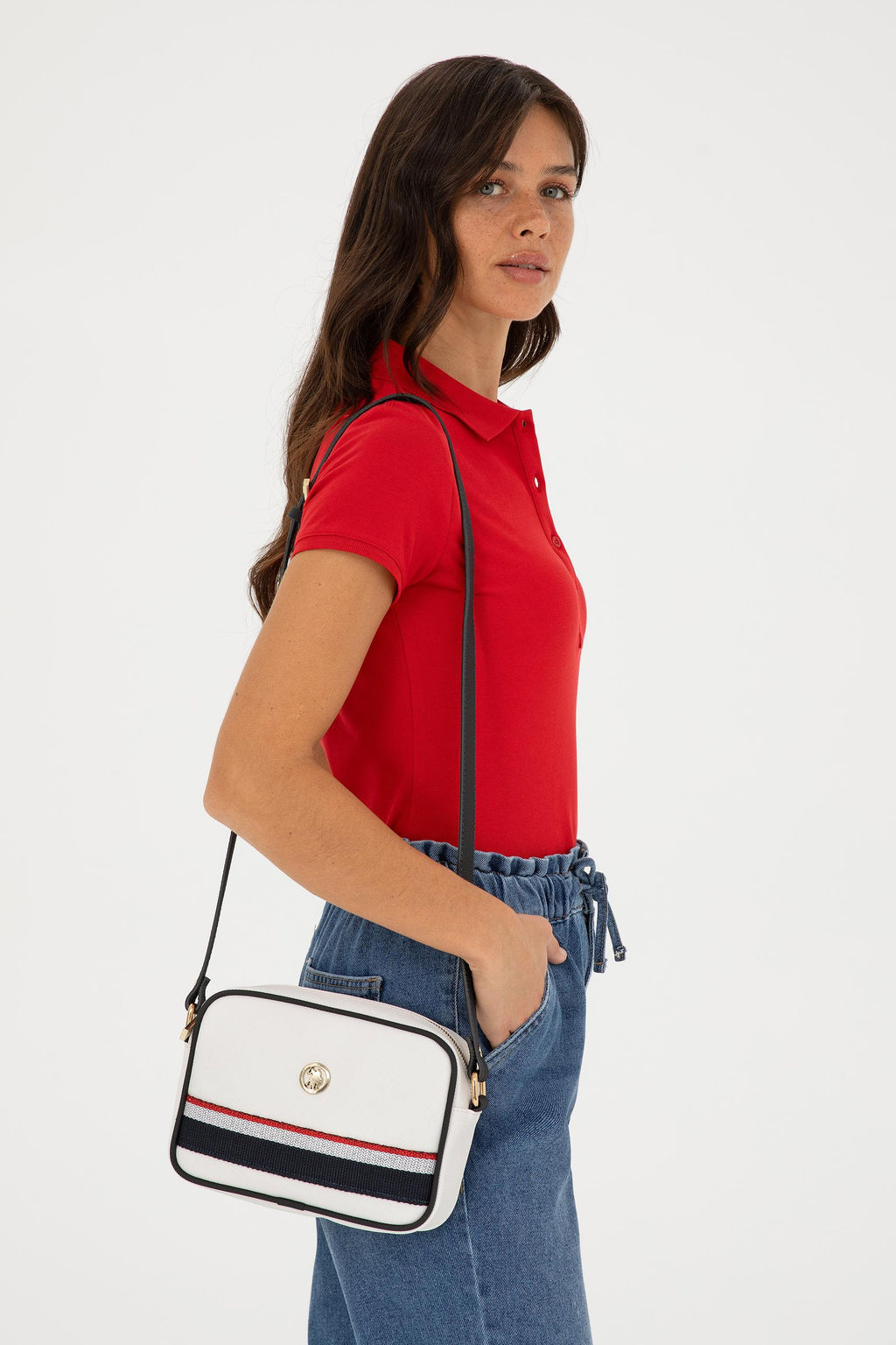 Женская белая сумка через плечо Неожиданная скидка в корзине - U.s. polo assn фото 8