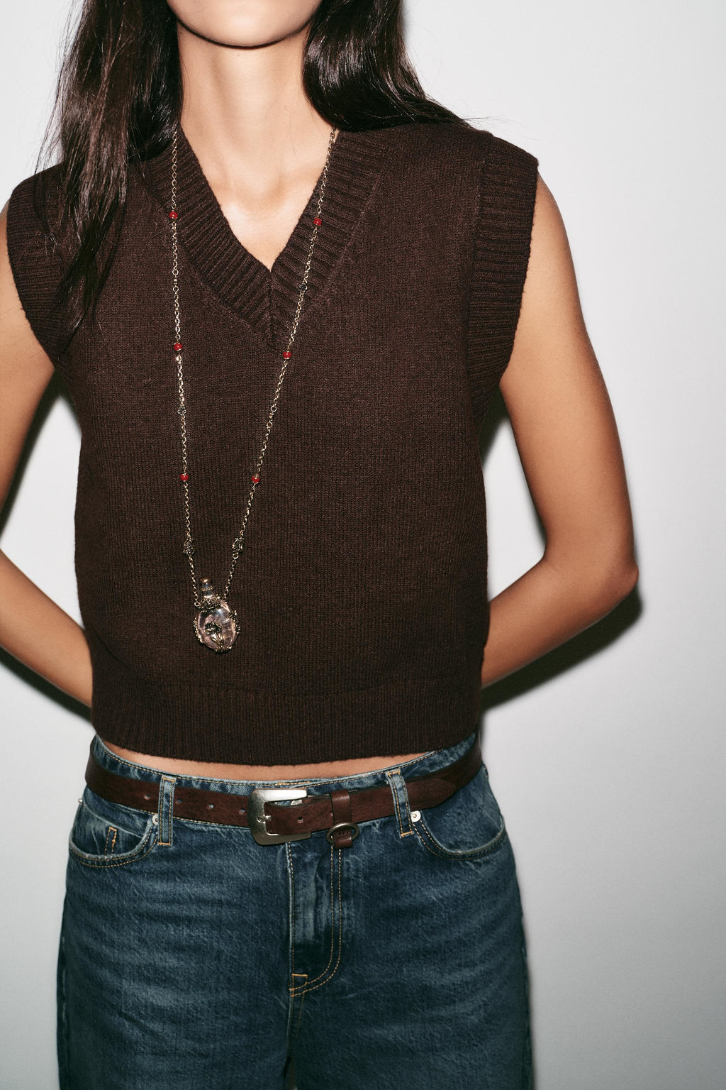 PLAIN KNIT SLEEVELESS JUMPER - Zara фото 17