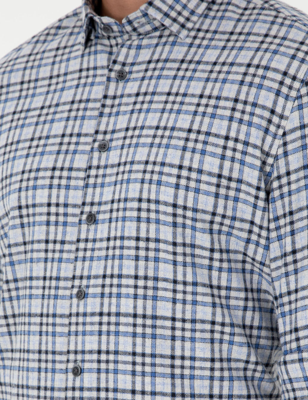 _ndigo Regular Fit Ekose Oduncu Uzun Kollu G_mlek - Pierre cardin фото 7